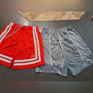 Jordan Men's Basketball Shorts Lot - Red and Gray, Size Xl